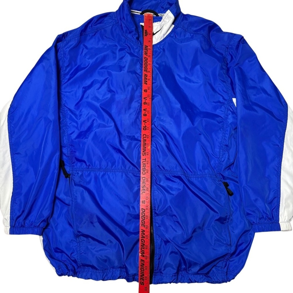 Vintage Nike Windbreaker Jacket 90s Full Zip Blue and White Men's Size XL Swoosh - Picture 3 of 8